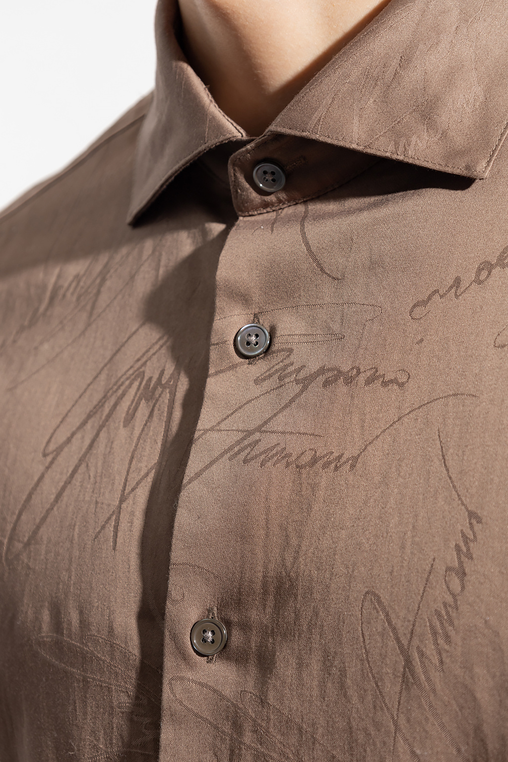 Brown Cotton shirt with logo Emporio Armani - Vitkac Canada